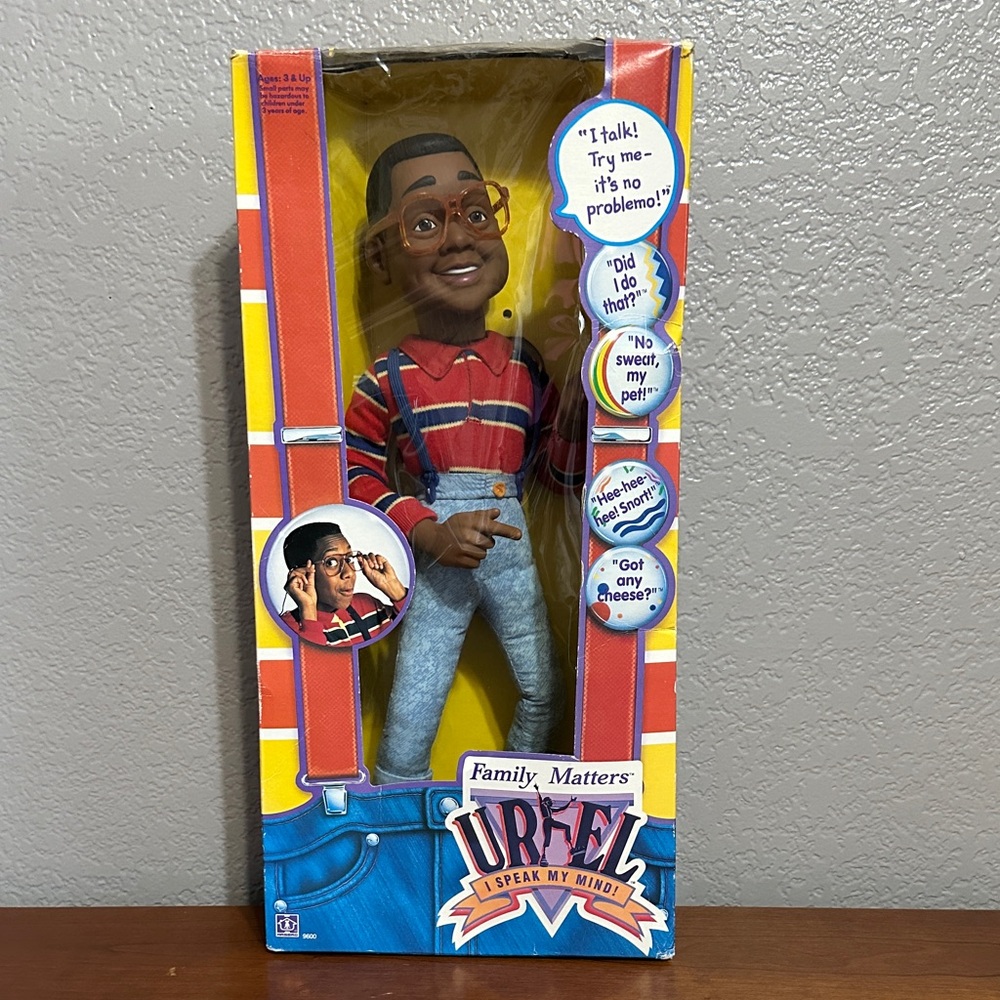 1991 Vintage Hasbro Family Matters Steve Urkel 17" Talking Doll